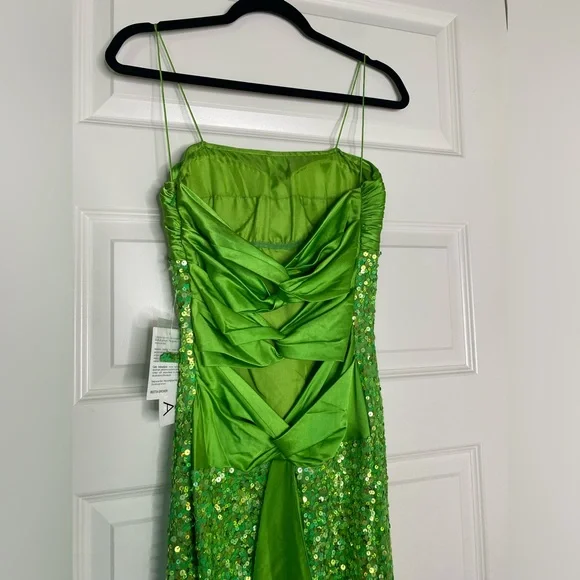 scala green dress Jelyn Satin Midi Dress main image 0